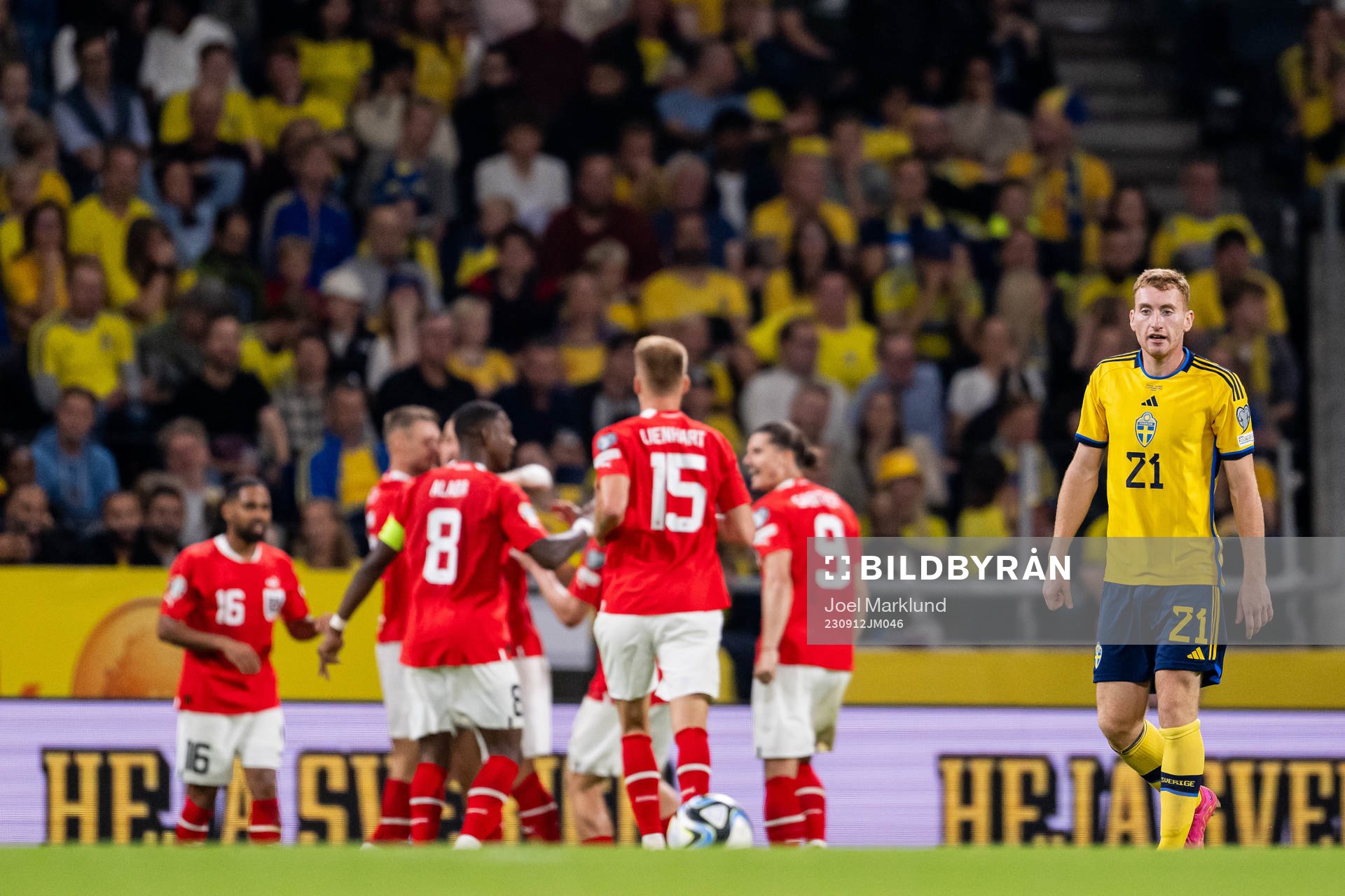Dejan Kulusevski of Sweden looks dejected