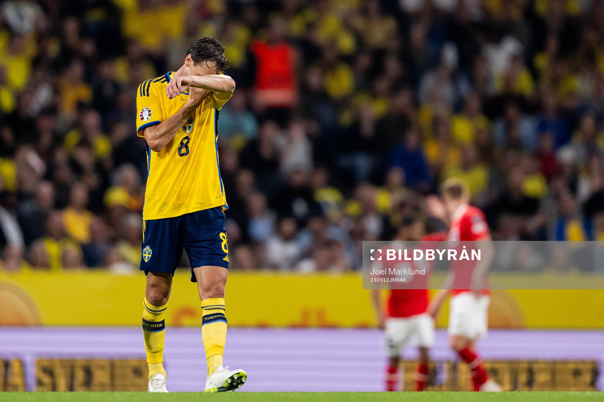 Albin Ekdal of Sweden looks dejected