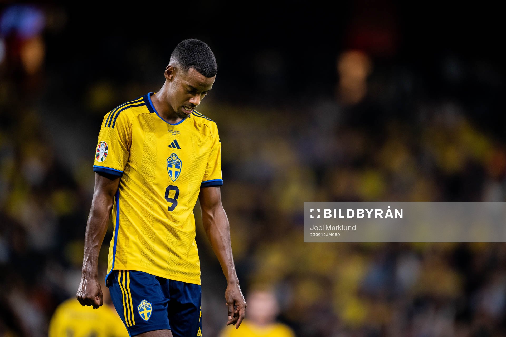 Alexander Isak of Sweden looks dejected