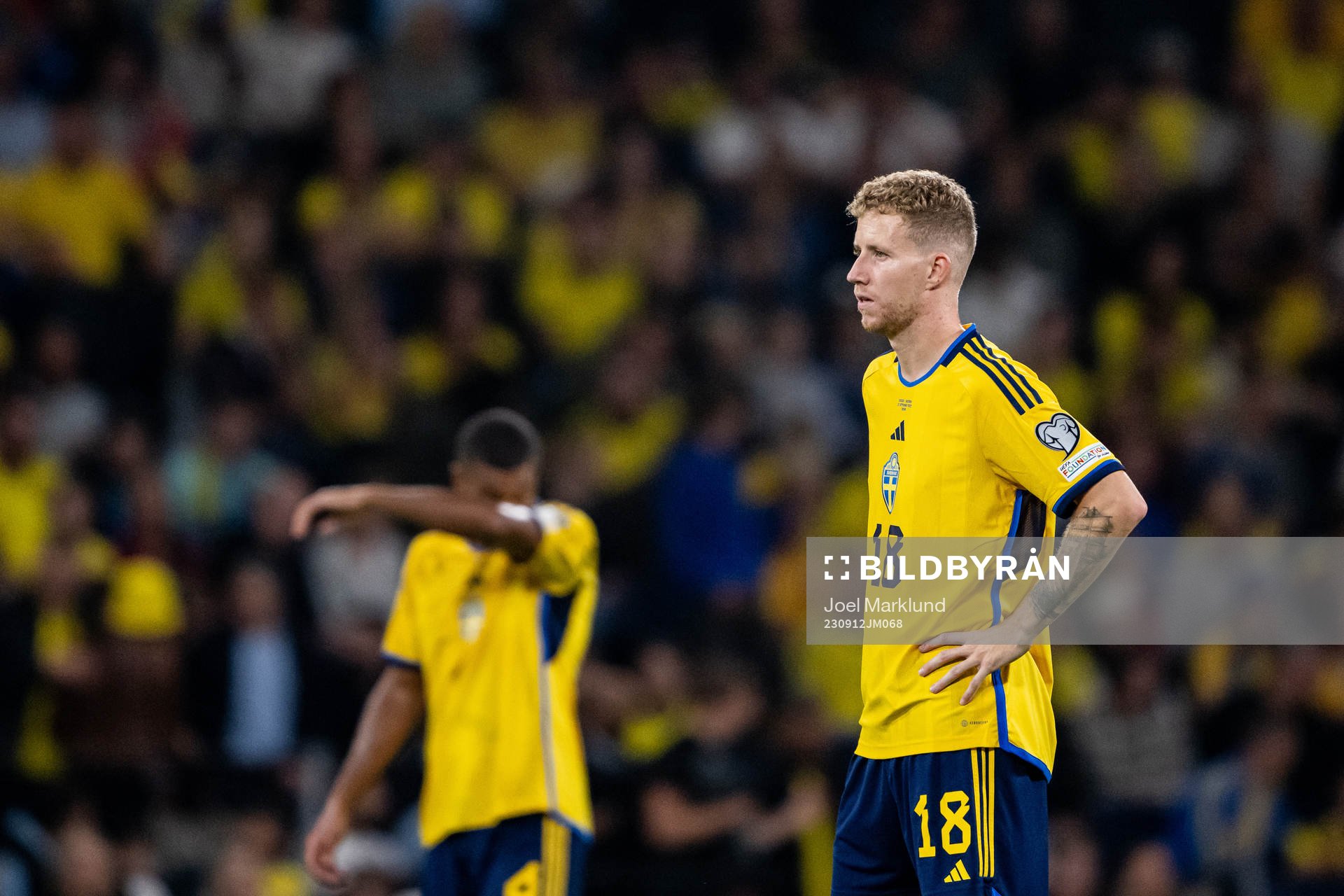 Samuel Gustafson of Sweden looks dejected