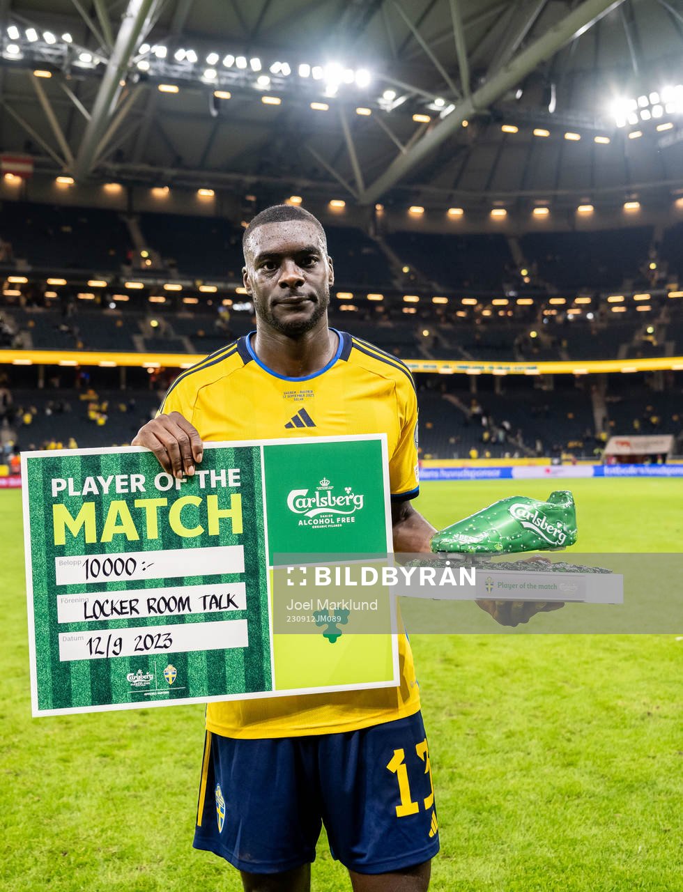 Ken Sema of Sweden, player of the match