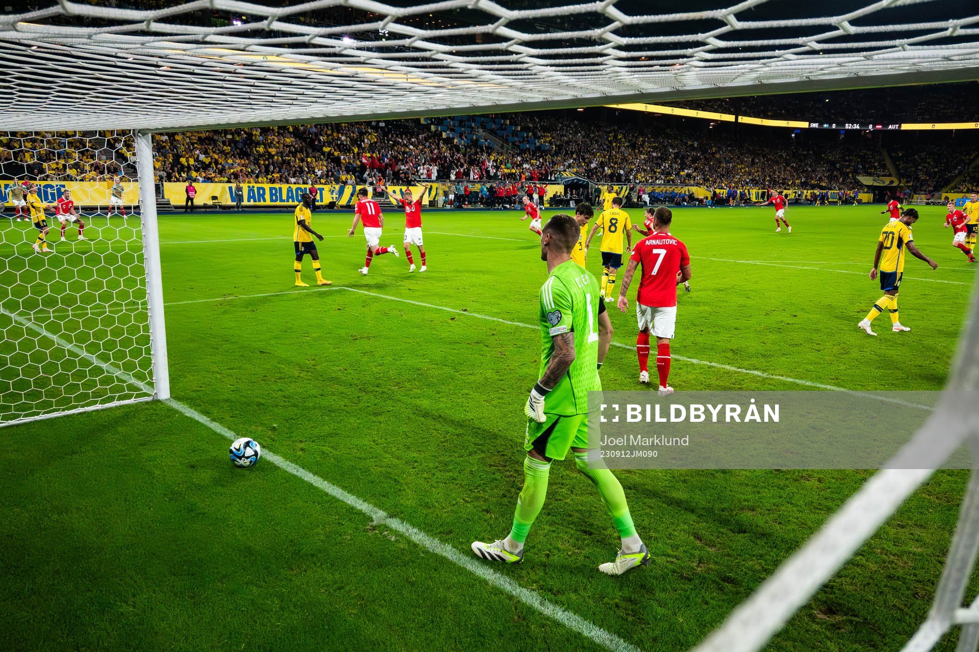 Goalkeeper Robin Olsen of Sweden looks dejected