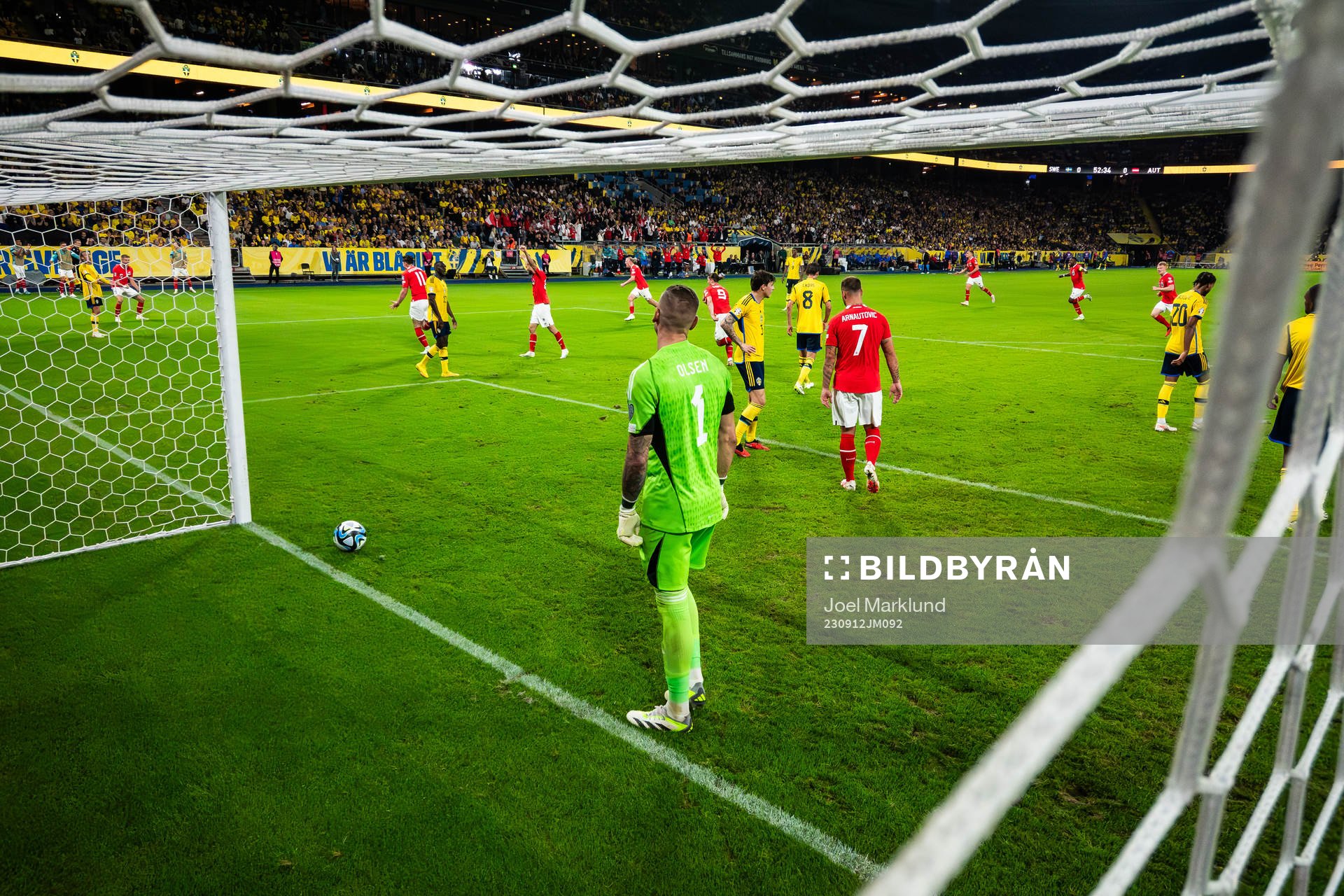 Goalkeeper Robin Olsen of Sweden looks dejected