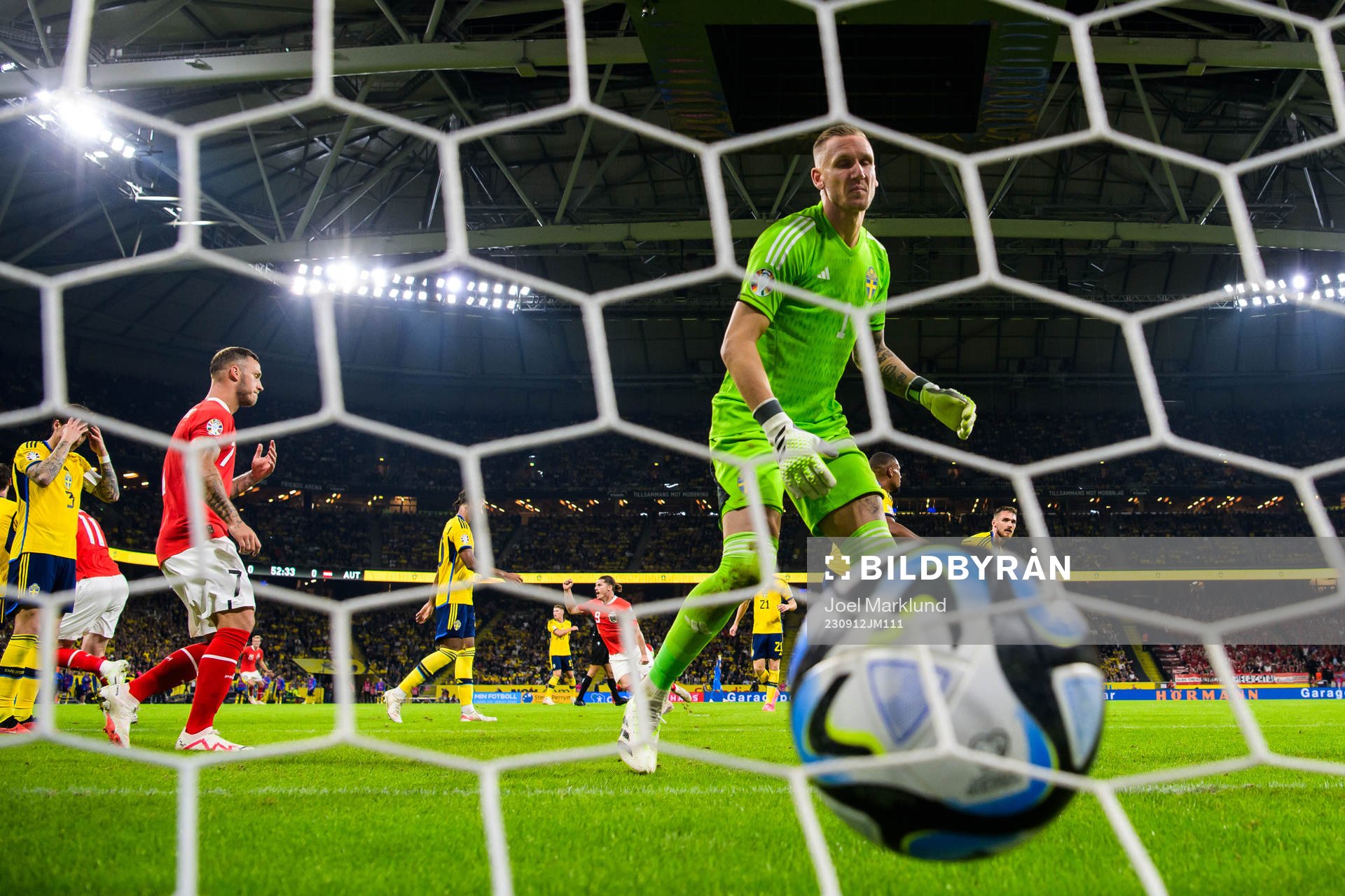 Goalkeeper Robin Olsen of Sweden looks dejected