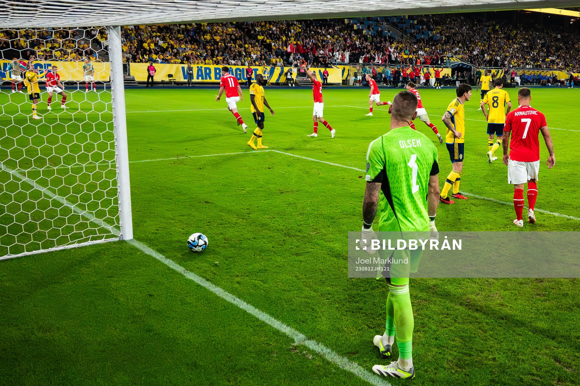 Goalkeeper Robin Olsen of Sweden looks dejected