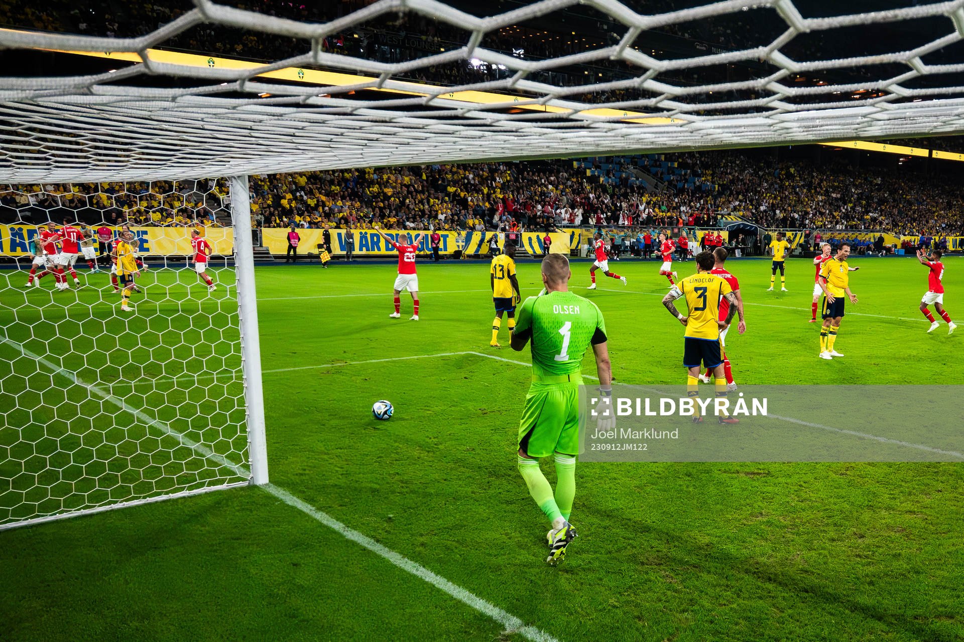 Goalkeeper Robin Olsen of Sweden looks dejected