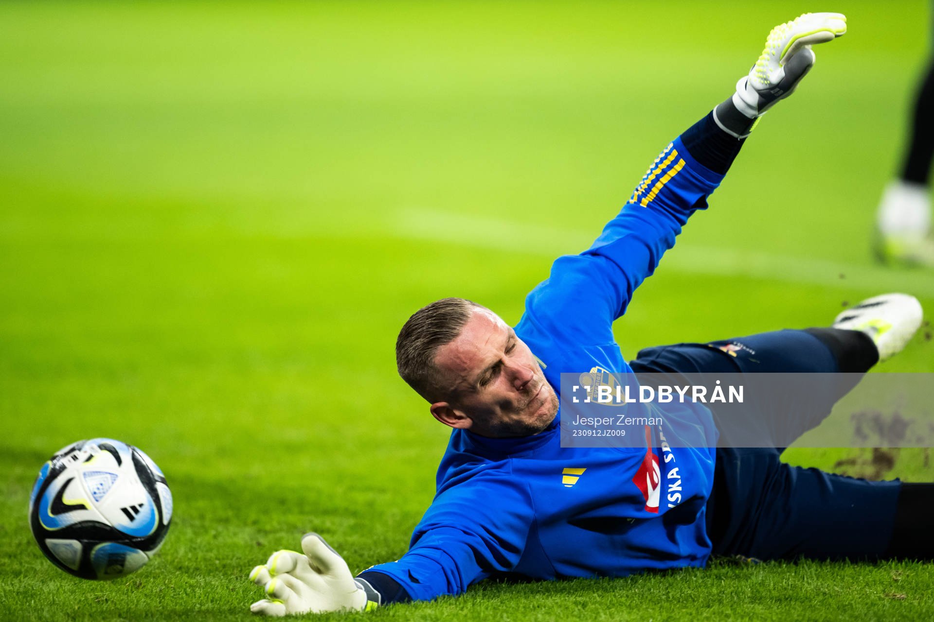 Goalkeeper Robin Olsen of Sweden