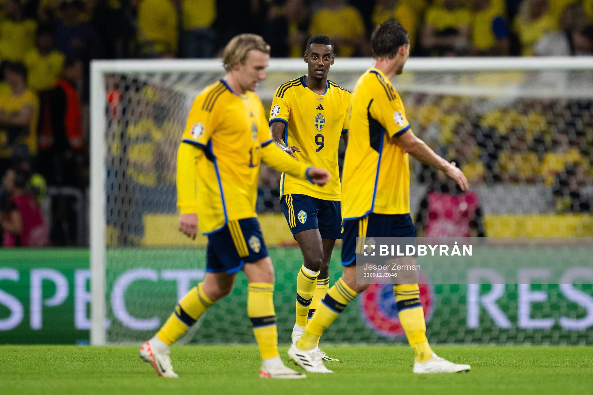 Emil Forsberg, Alexander Isak and Albin Ekdal of Sweden