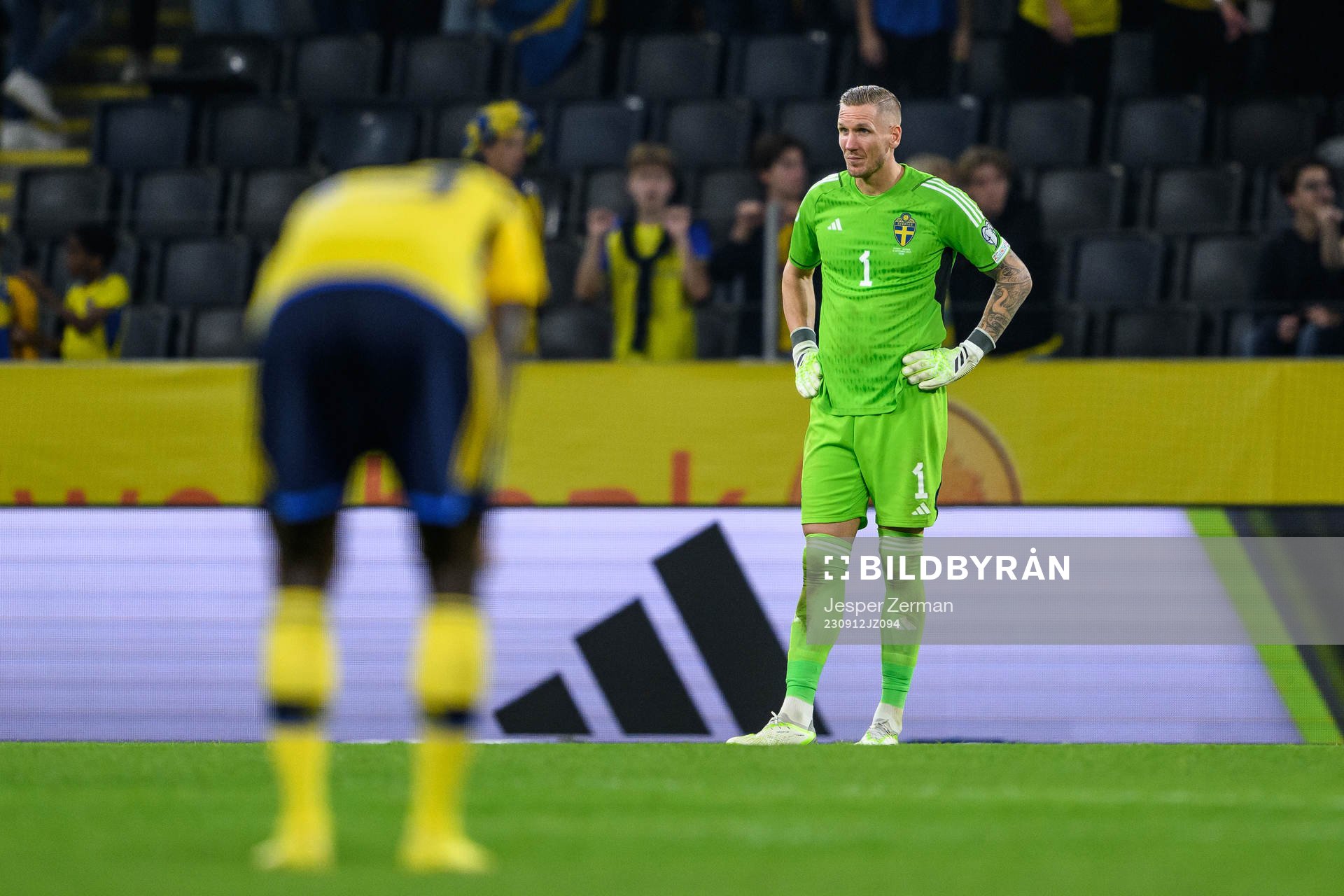 goalkeeper Robin Olsen of Sweden looks dejected