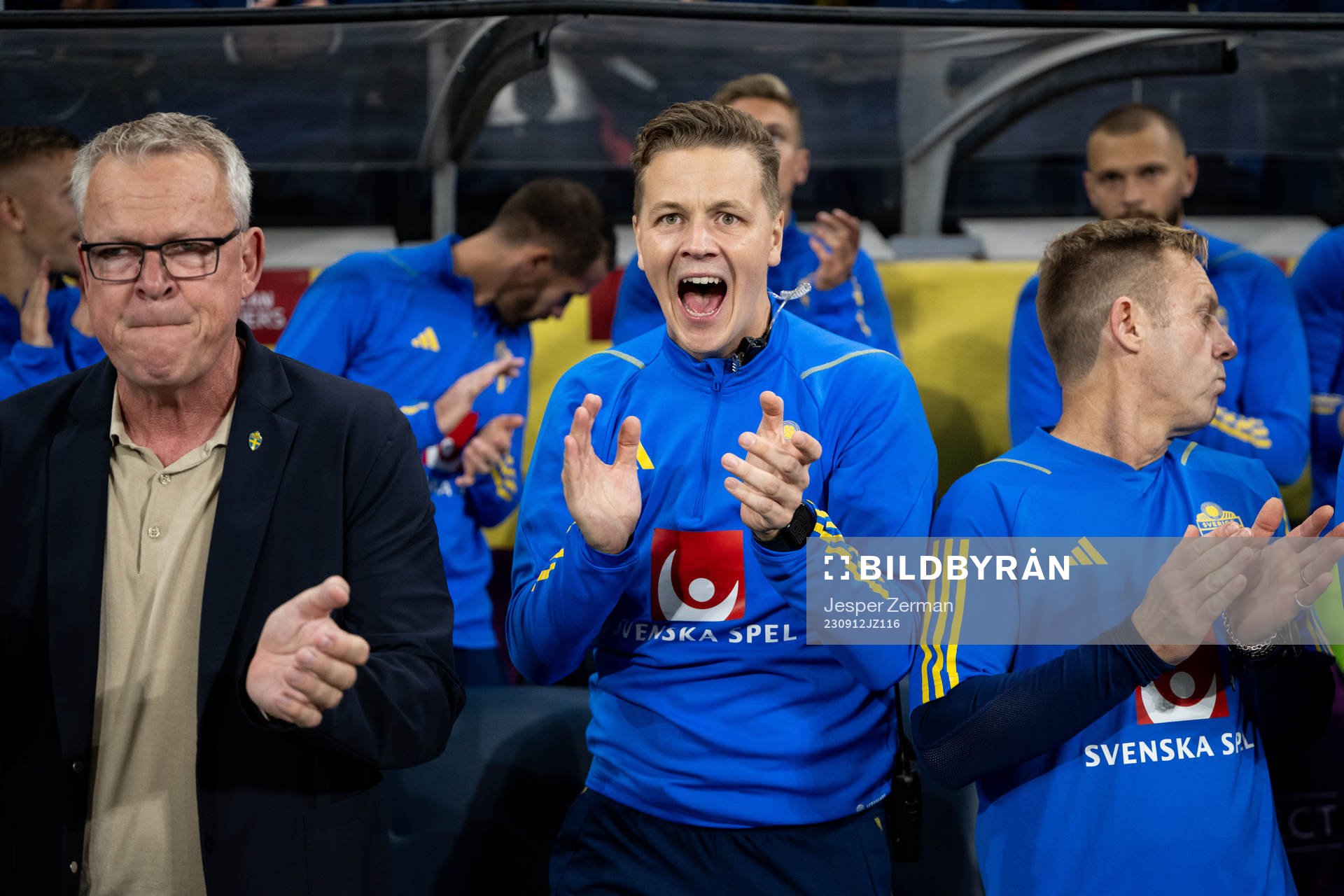 Head coach Janne Andersson and Goalkeeper coach Maths