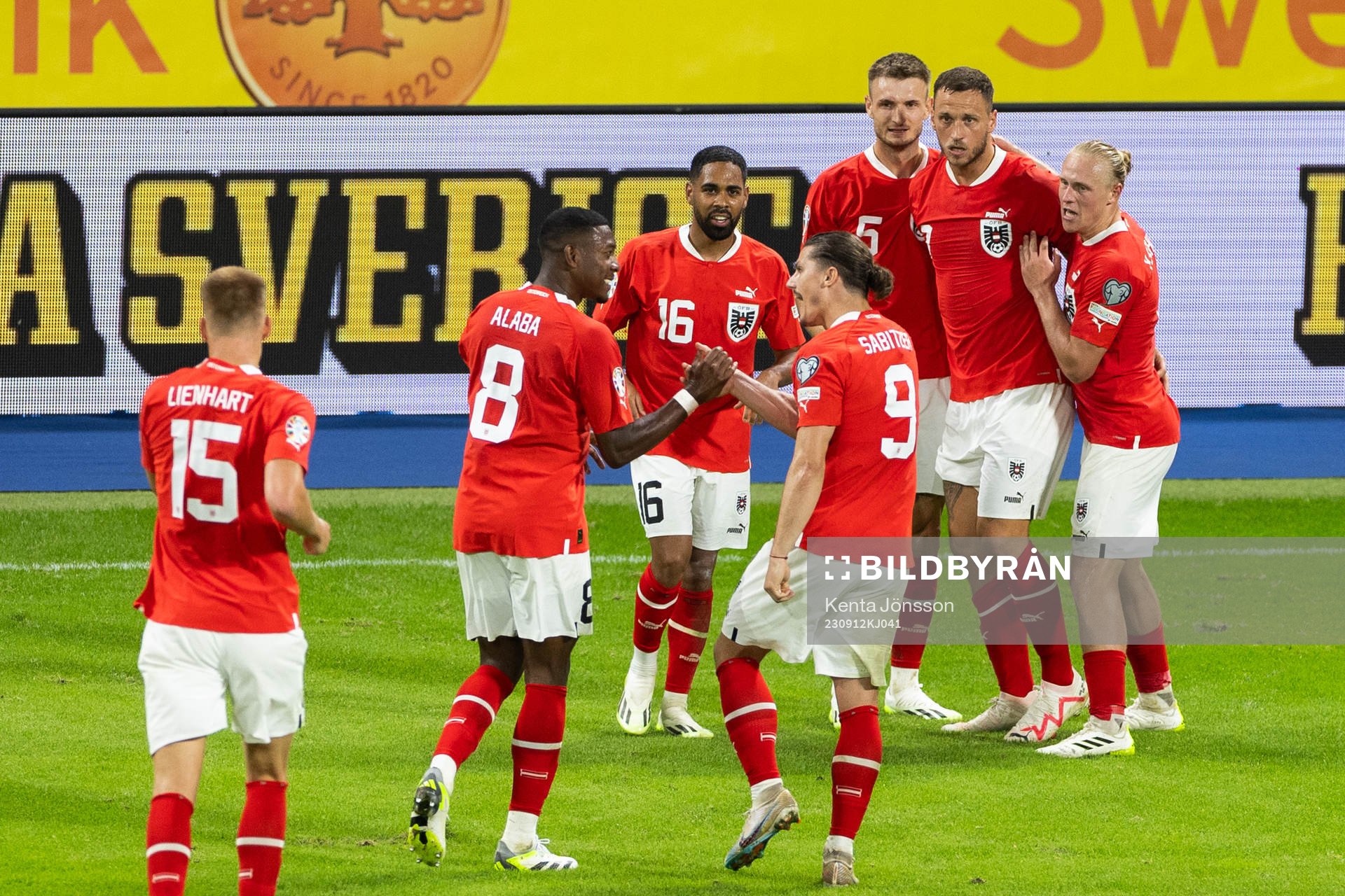 Marko Arnautovic of Austria celebrates