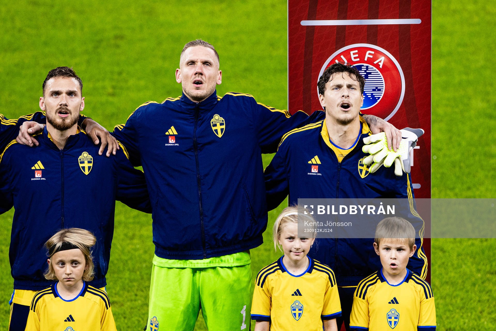 Linus Wahlqvist Egnell, goalkeeper Robin Olsen and Victor