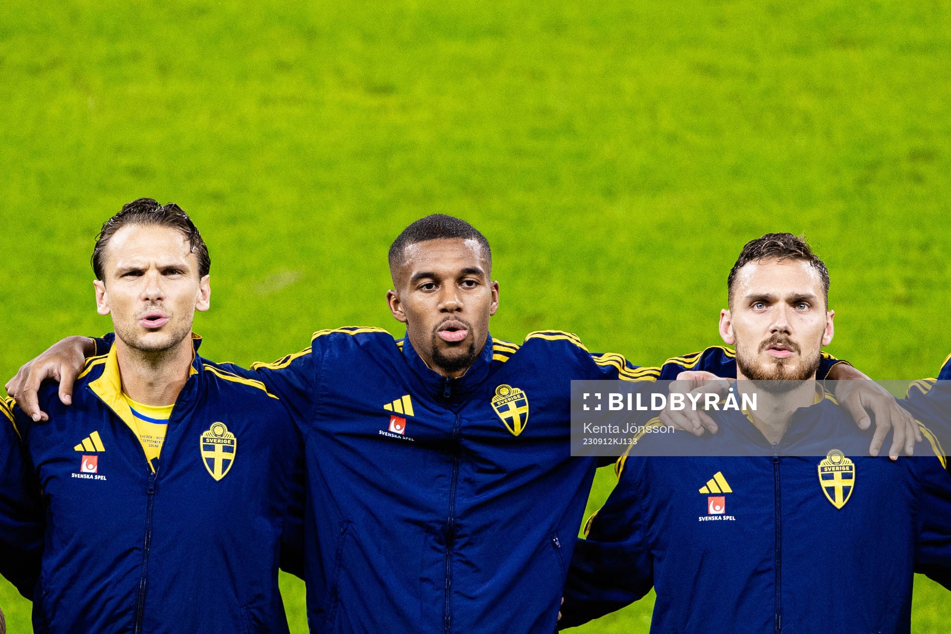 Albin Ekdal, Isak Hien and Linus Wahlqvist Egnell of Sweden