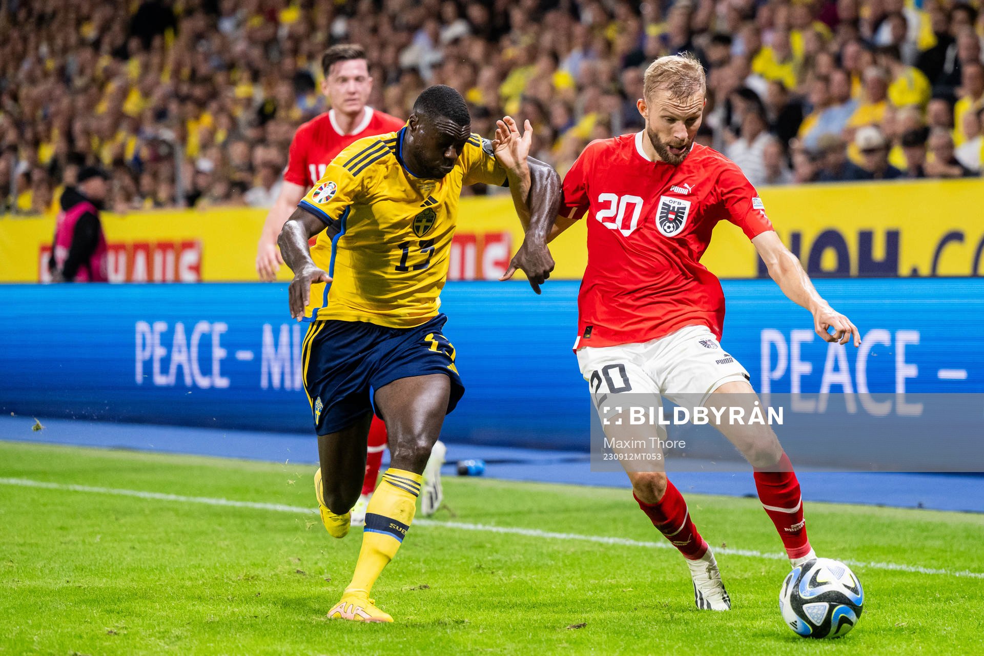 Ken Sema of Sweden and Konrad Laimer of Austria