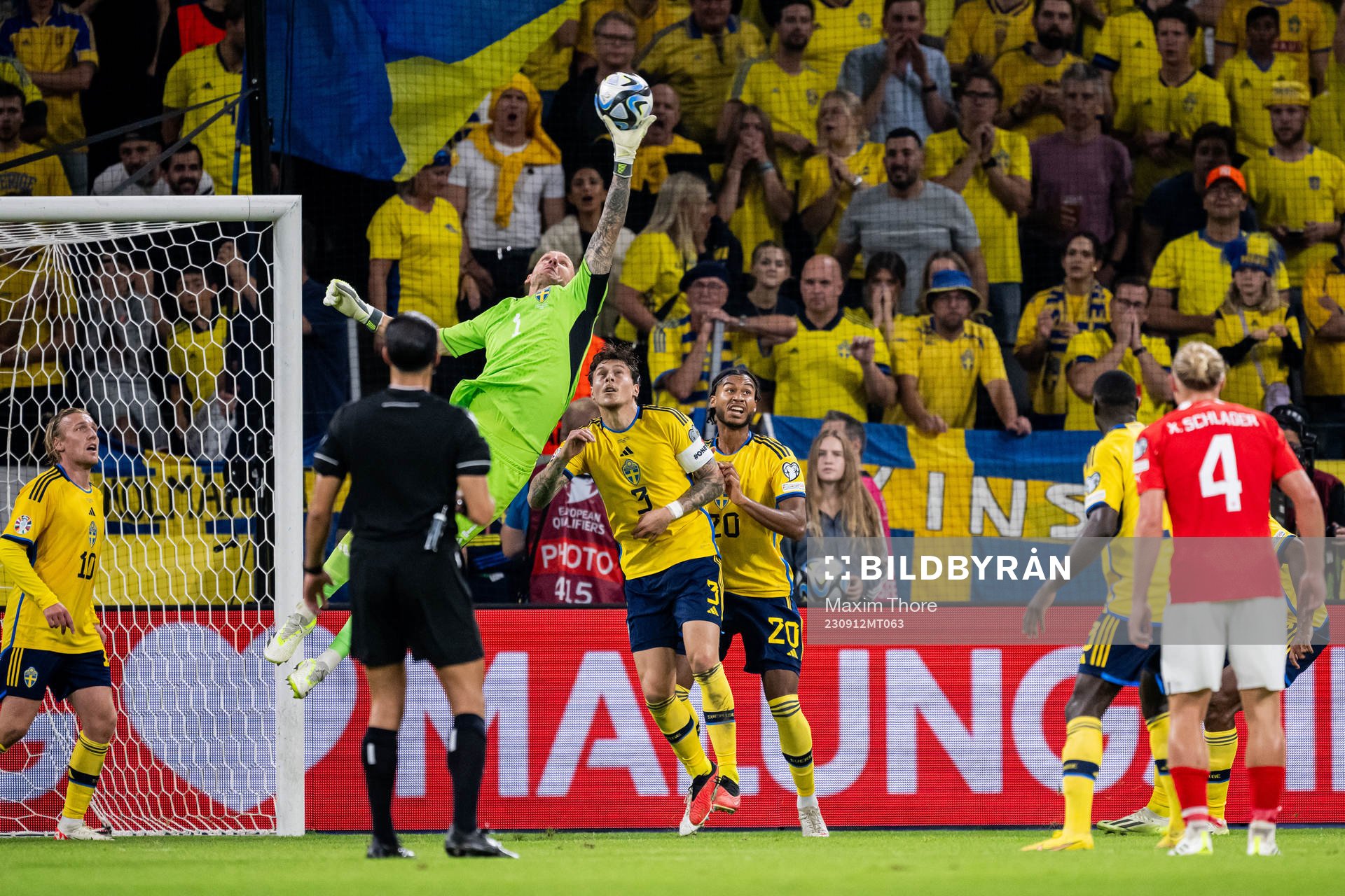 Goalkeeper Robin Olsen of Sweden