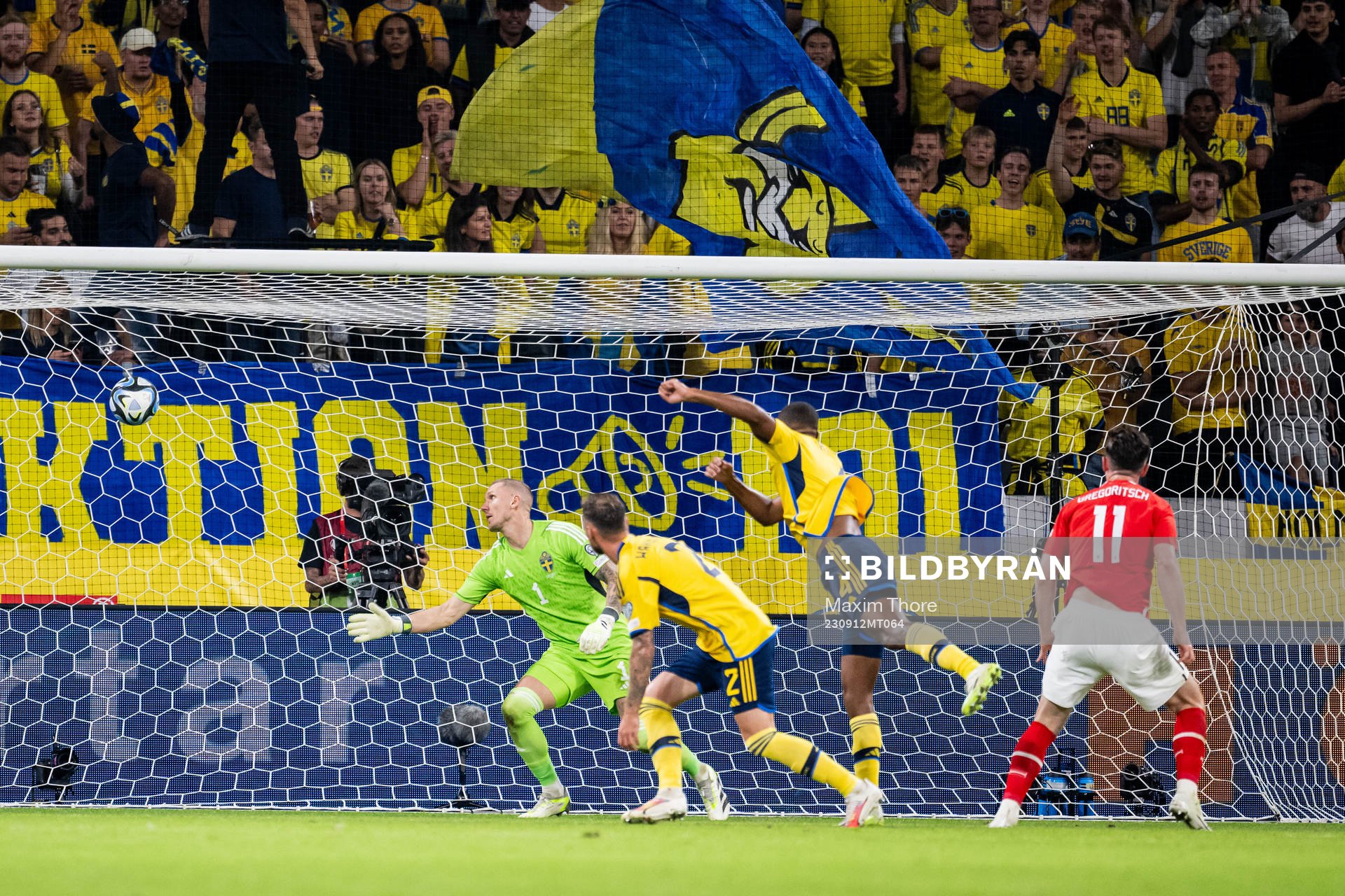 Michael Gregoritsch of Austria scores the 0-1 goal against