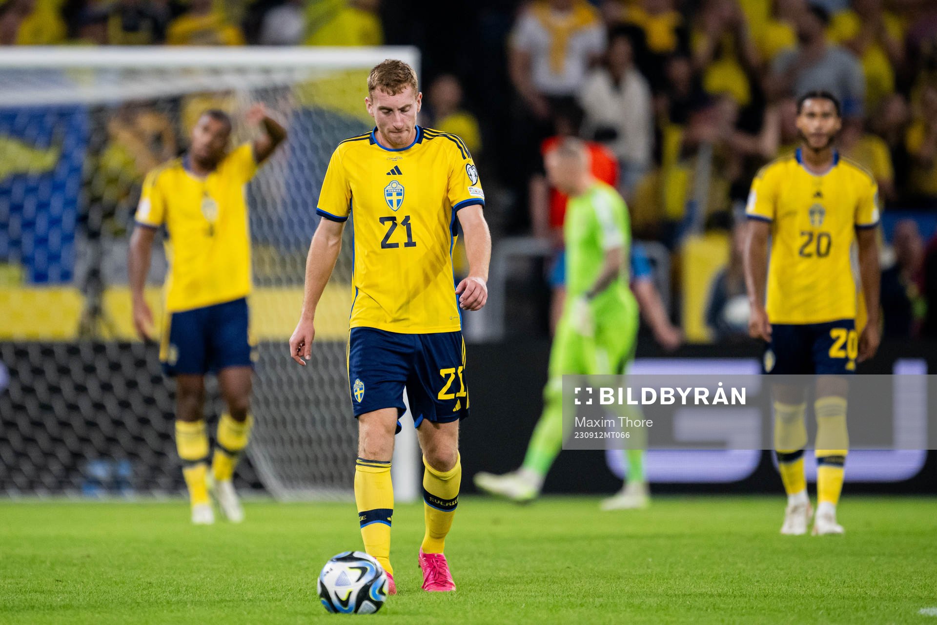 Dejan Kulusevski of Sweden looks dejected