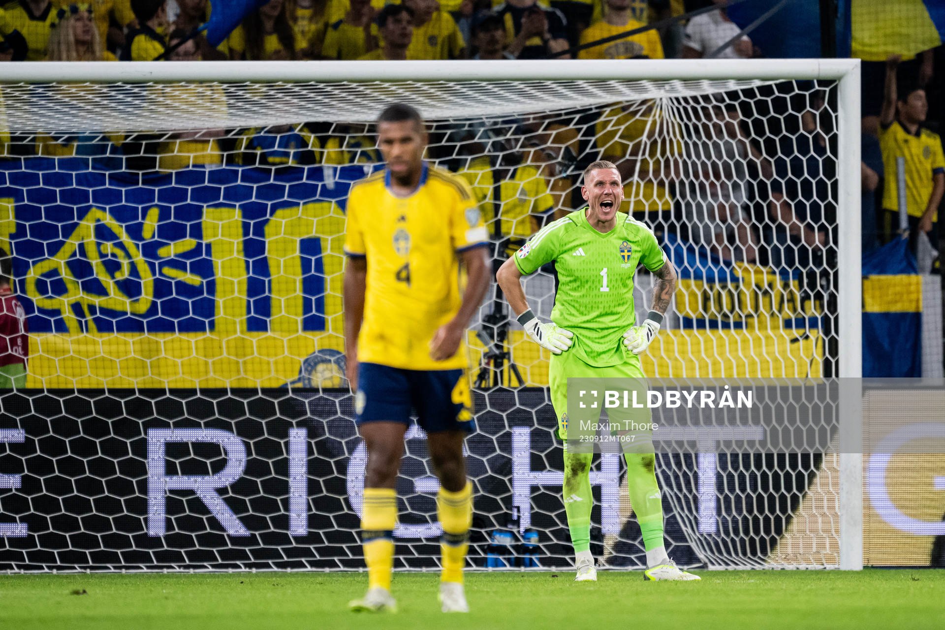 Goalkeeper Robin Olsen of Sweden looks dejected