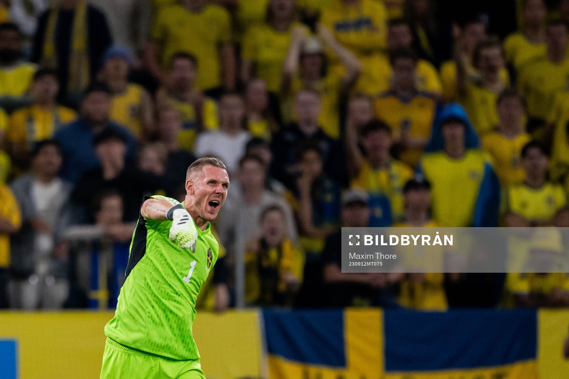 Goalkeeper Robin Olsen of Sweden