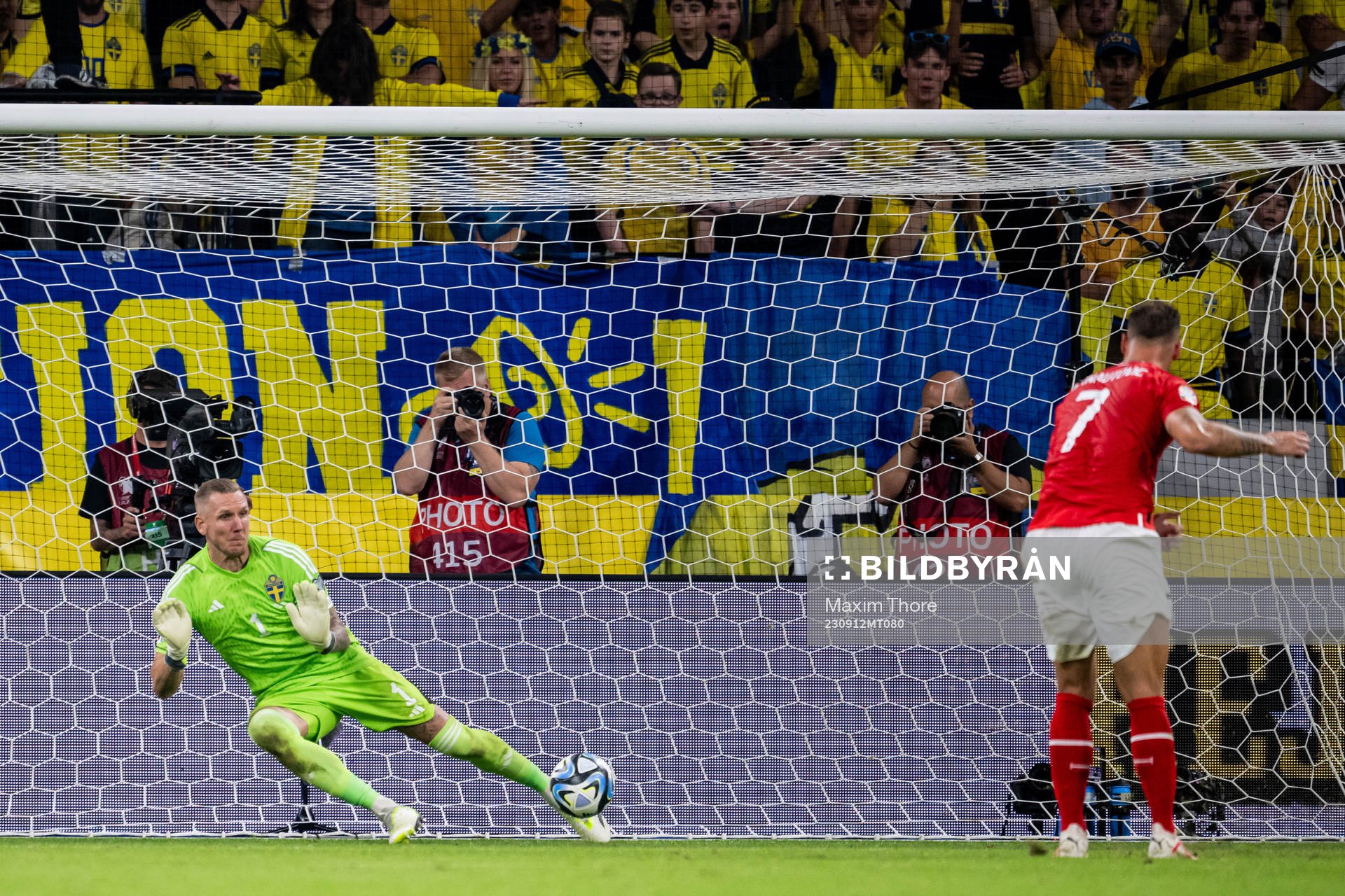 Marko Arnautovic of Austria scores the 0-3 goal against