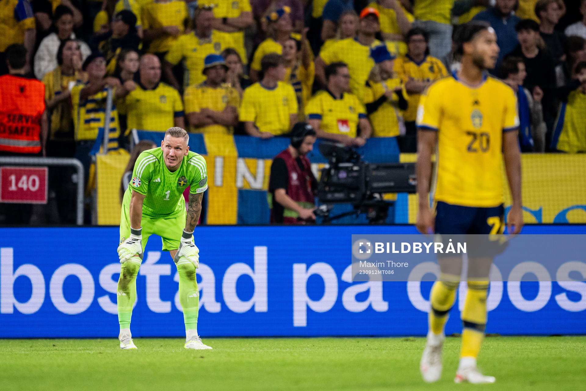 Goalkeeper Robin Olsen of Sweden looks dejected