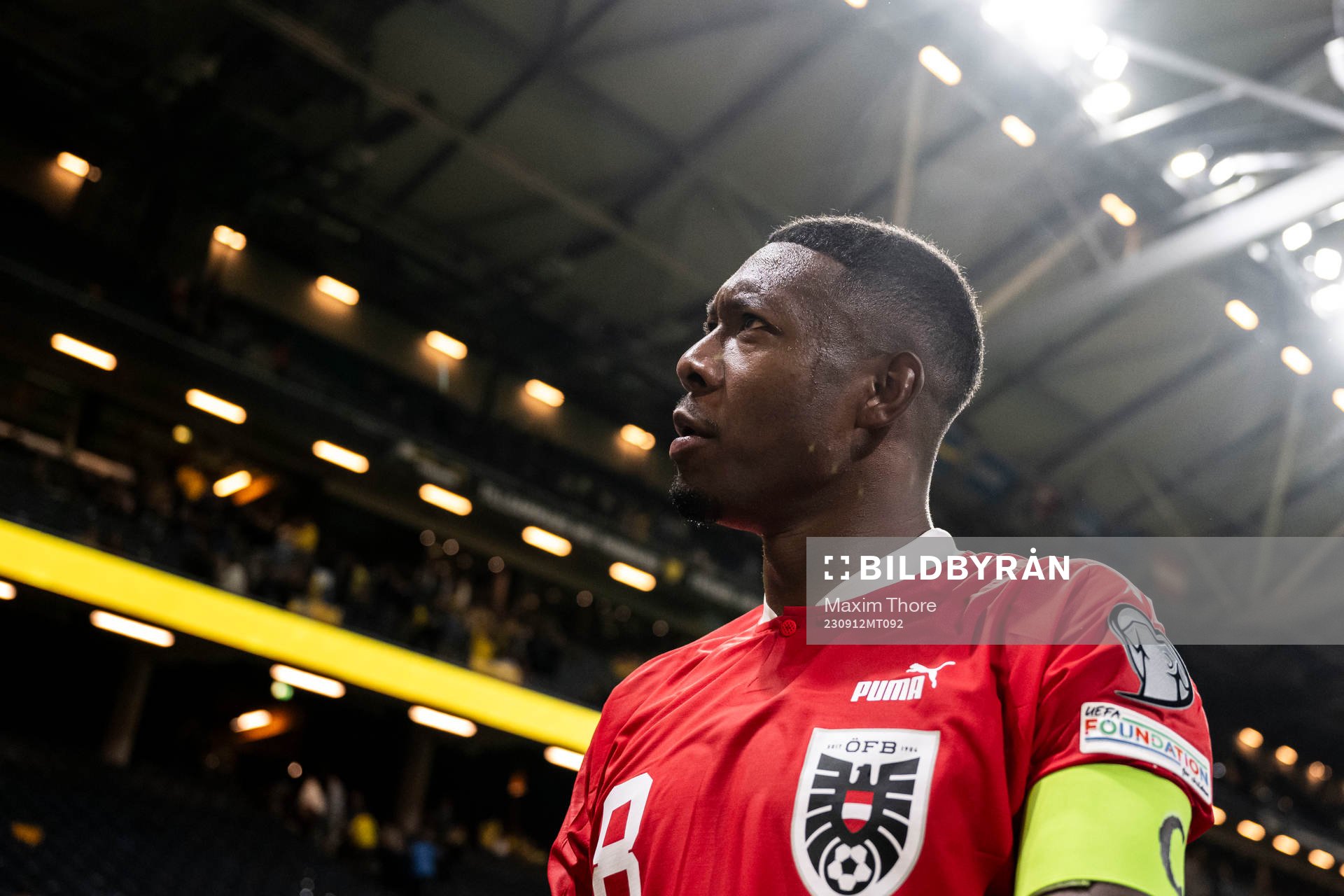 David Alaba of Austria celebrates