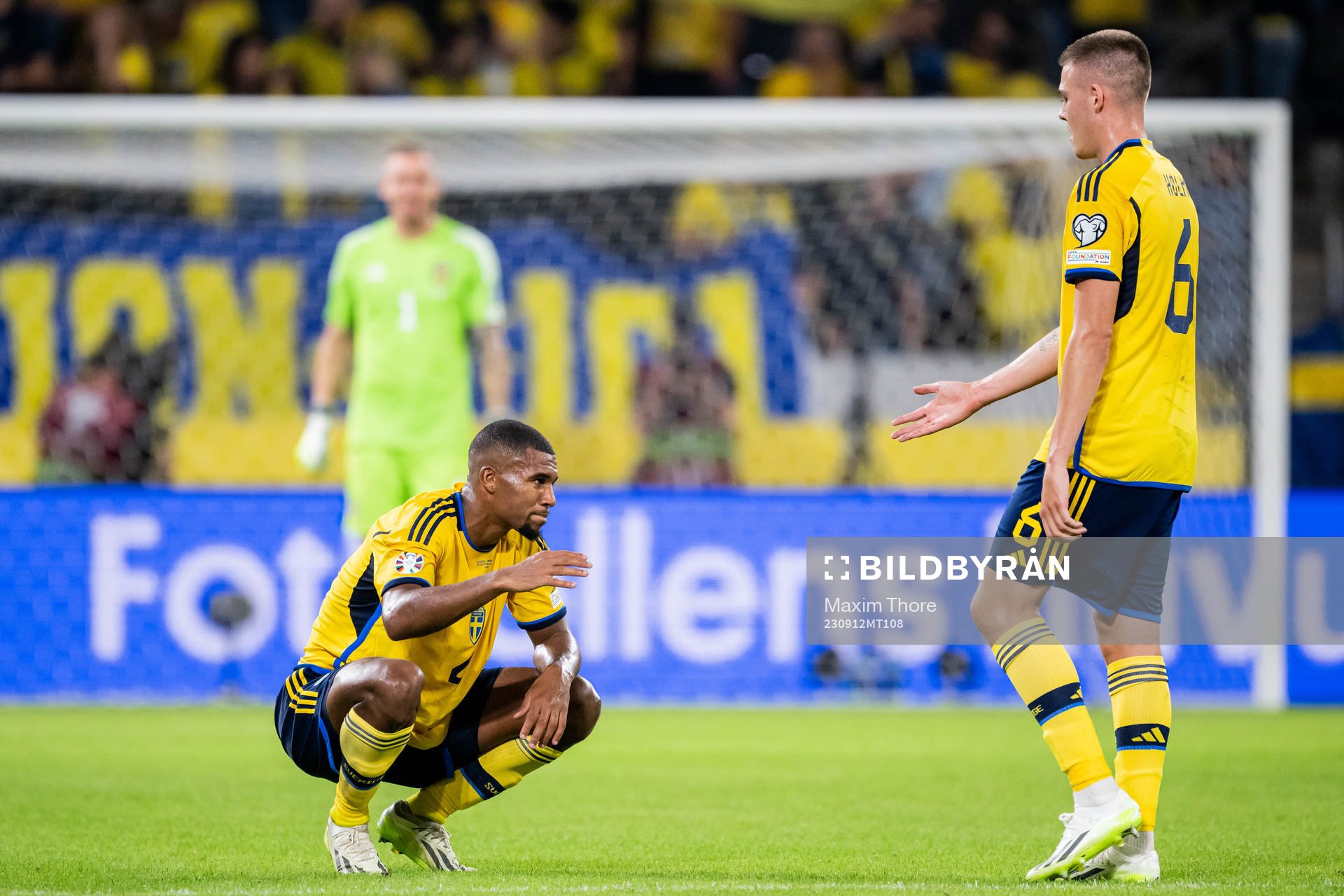 Isak Hien of Sweden looks dejected