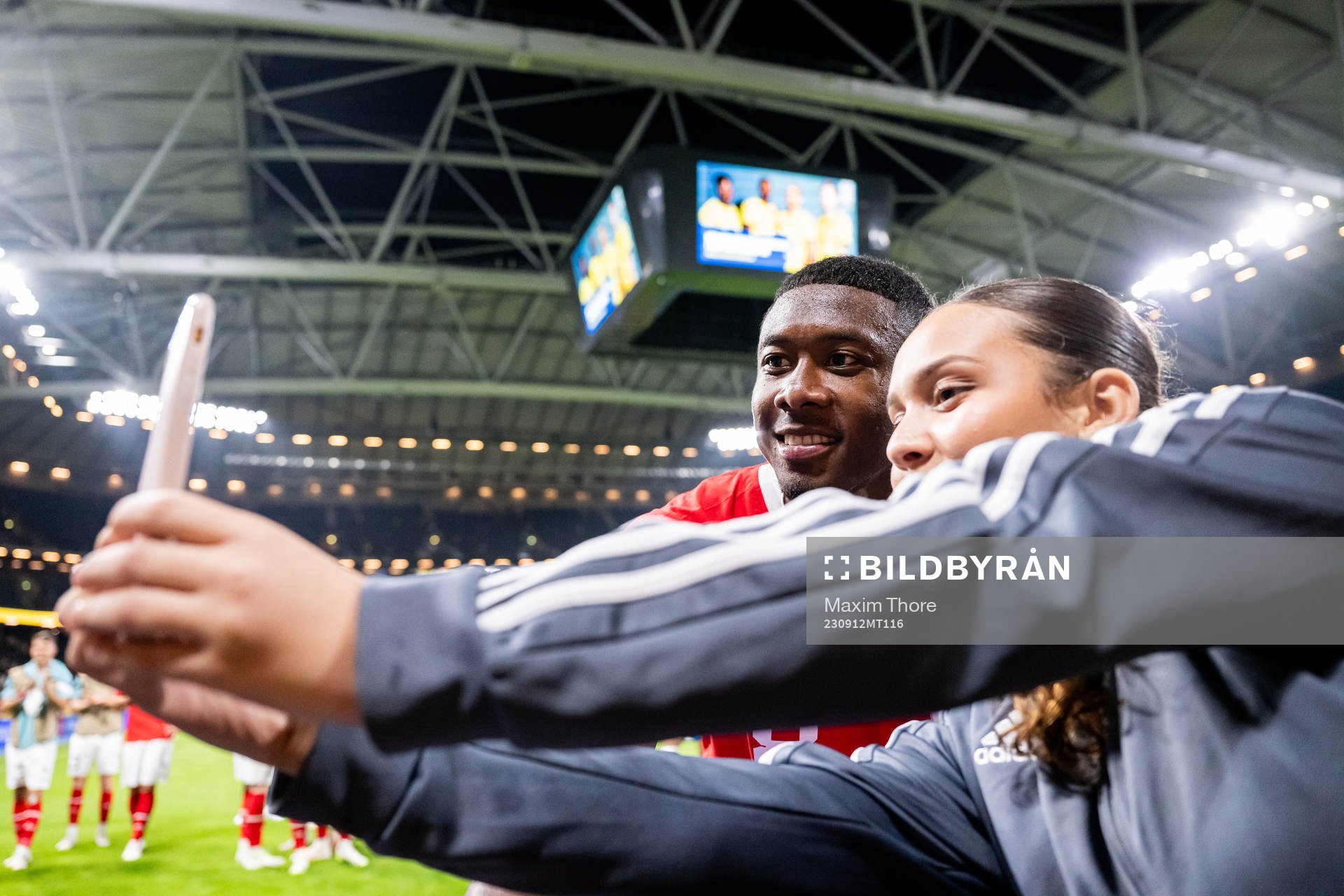 David Alaba of Austria takes a selfie