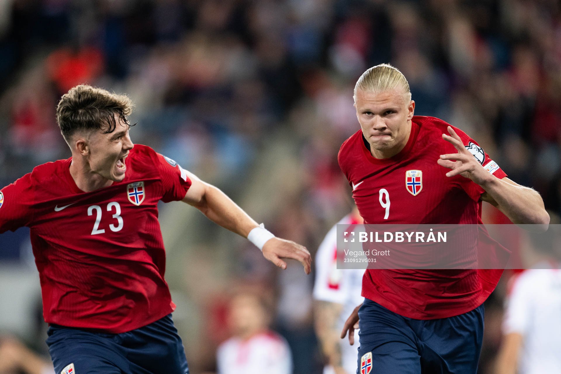 Erling Braut Haaland of Norway celebrates