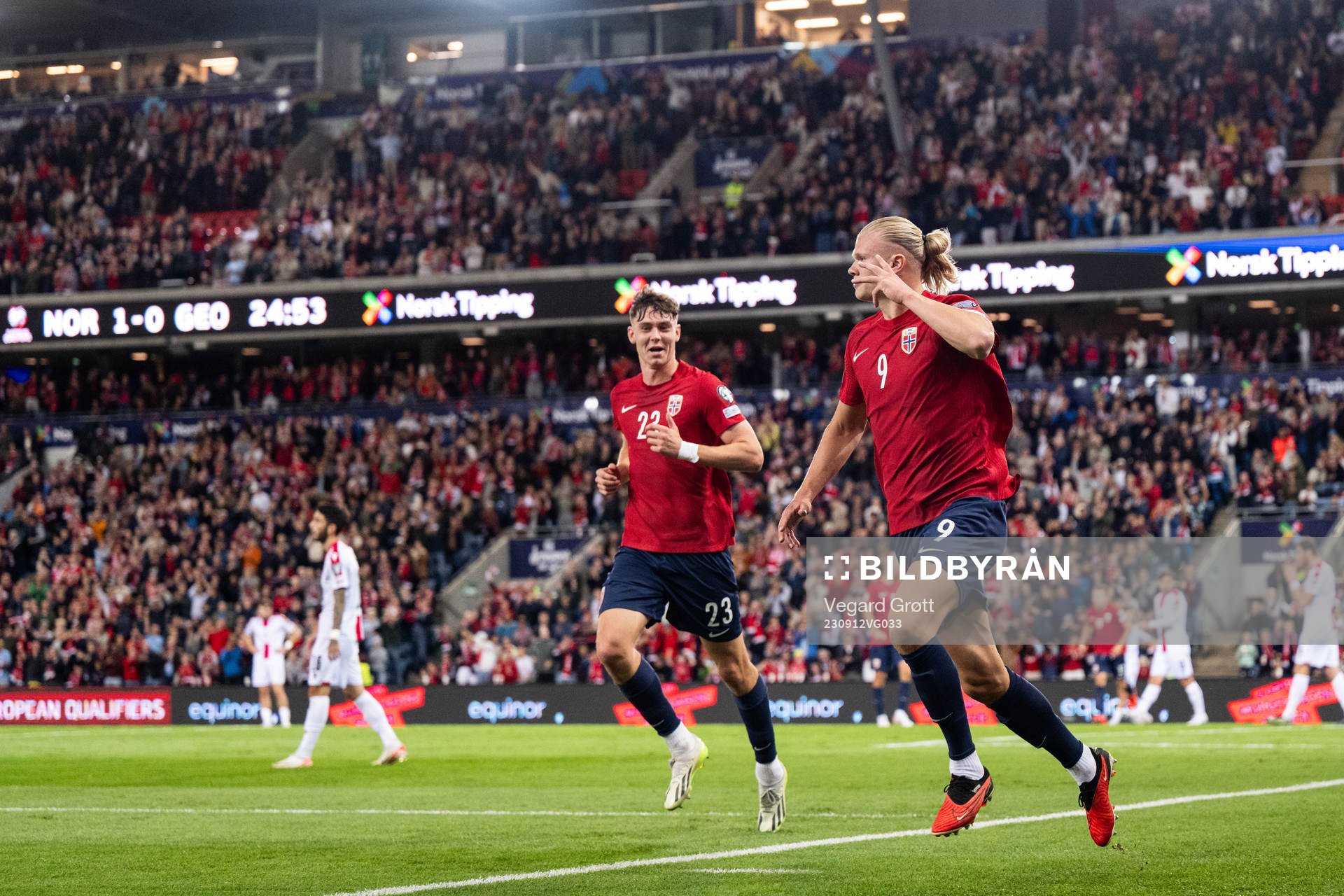 Erling Braut Haaland of Norway celebrates