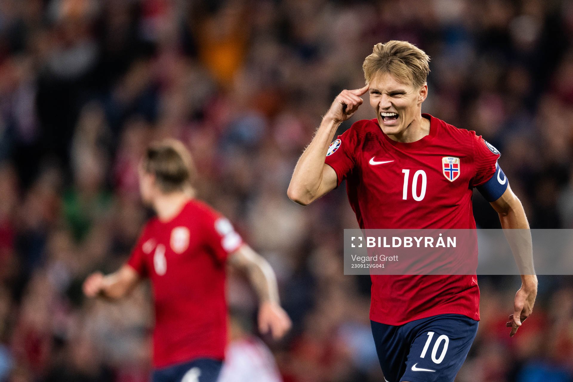 Martin Ødegaard of Norway celebrates