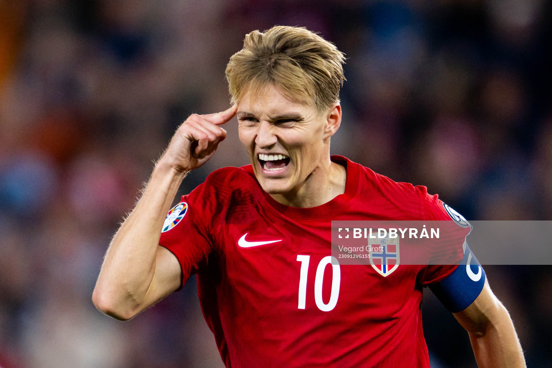 Martin Ødegaard of Norway celebrates