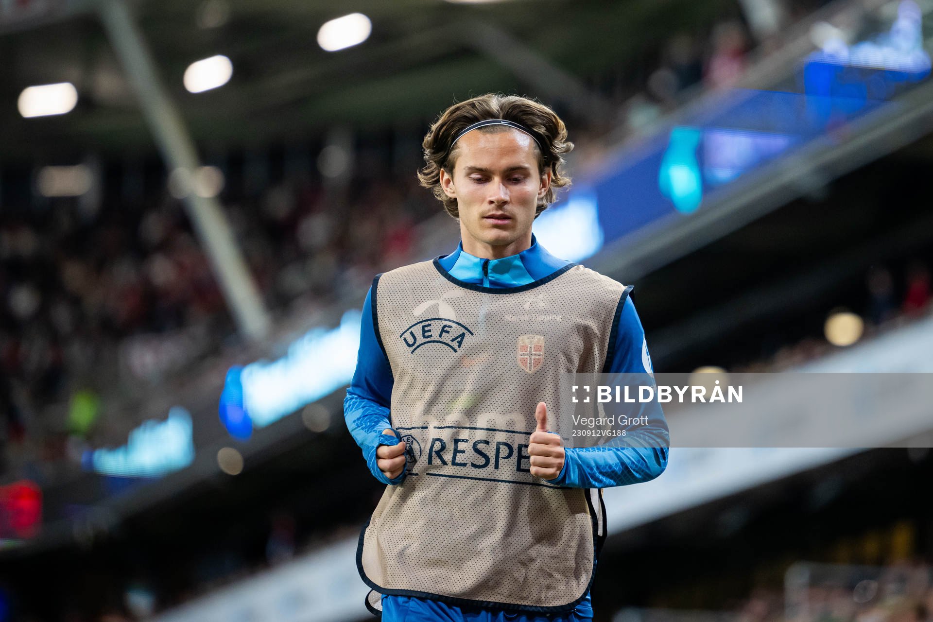 Markus Solbakken of Norway warms up