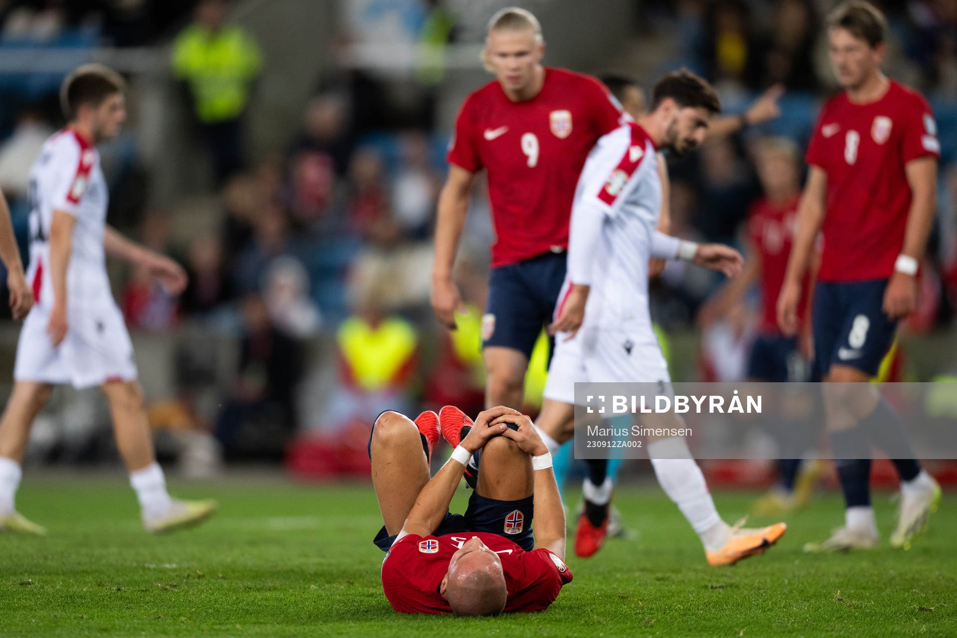 Leo Skiri Østigård of Norway in pain