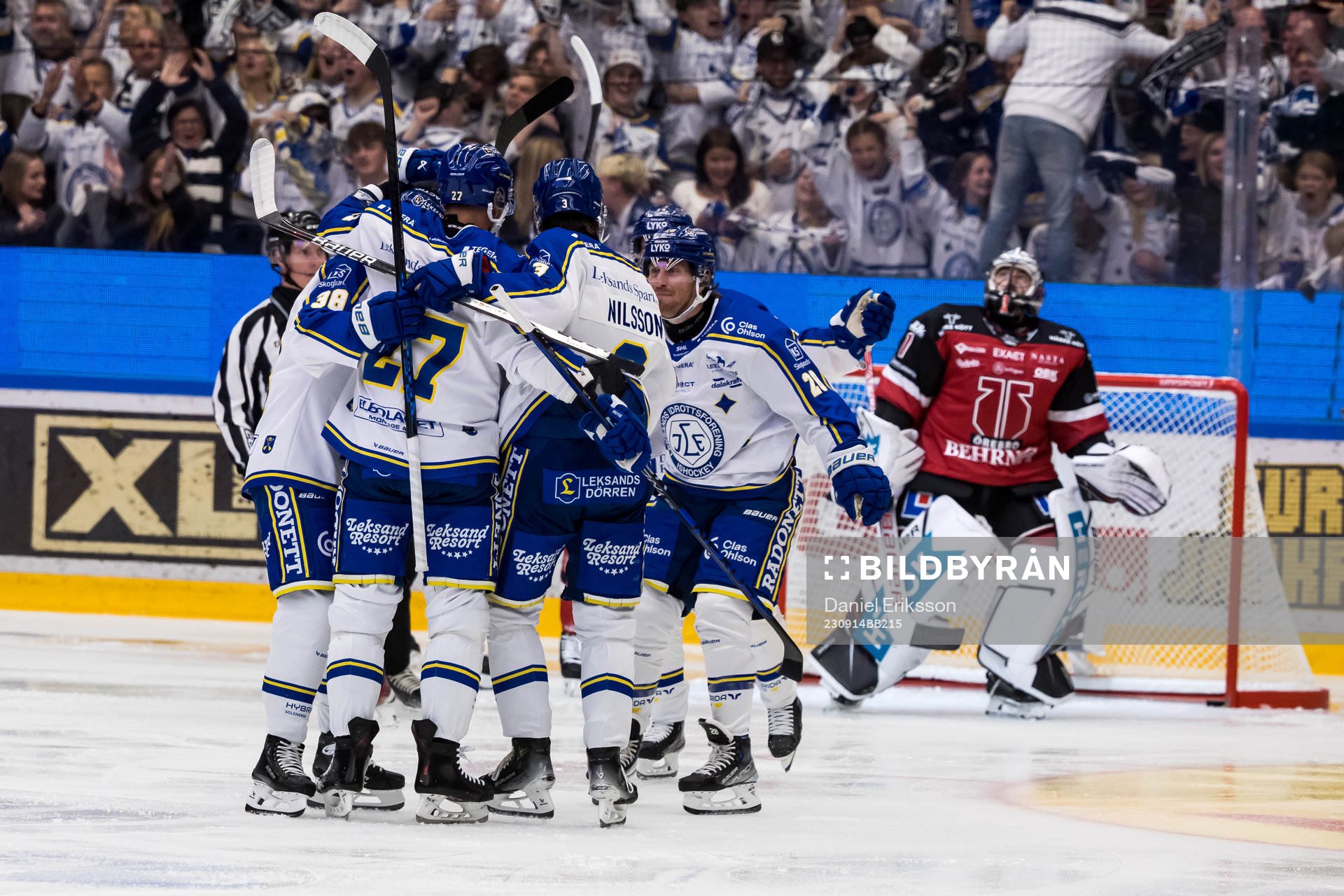 Leksands spelarna jublar
