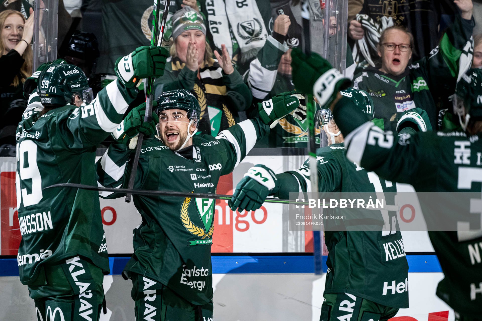 Färjestads Jonathan Andersson jublar
