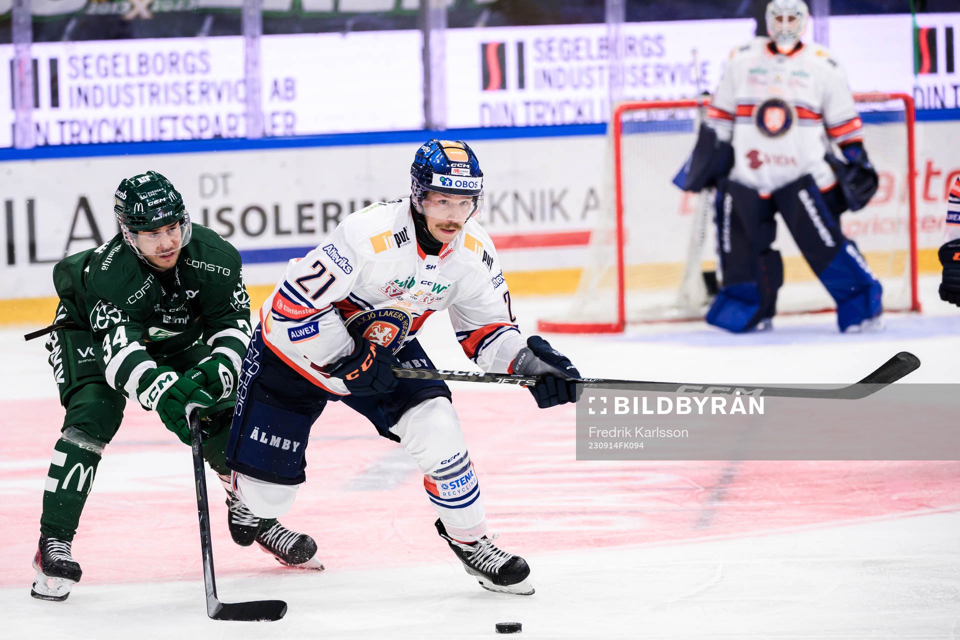 Färjestads Michael Lindqvist och Växjös Brian Cooper