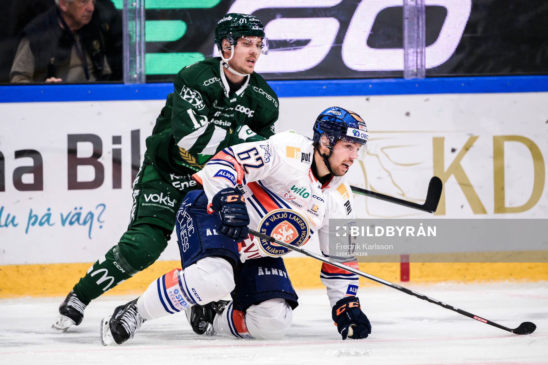Färjestads Joel Kellman och Växjös Manuel Ågren