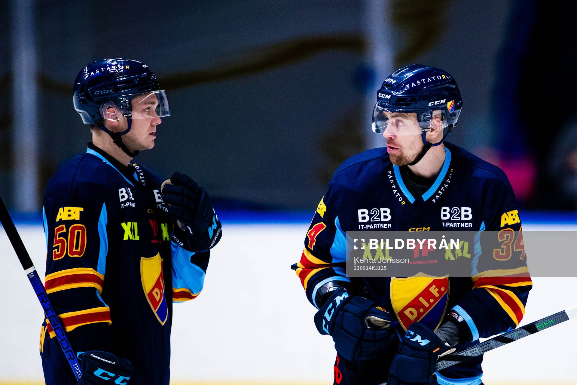 Djurgårdens Oscar Lundin och Djurgårdens Daniel Brodin