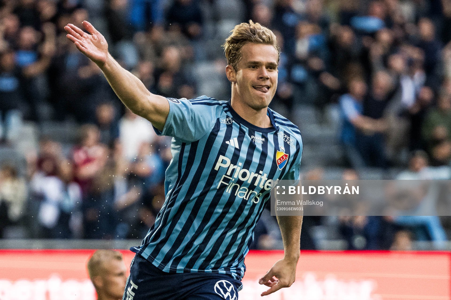 Djurgårdens Hampus Finndell jublar