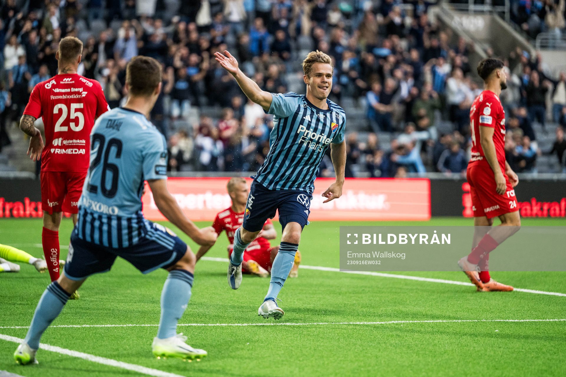 Djurgårdens Hampus Finndell jublar