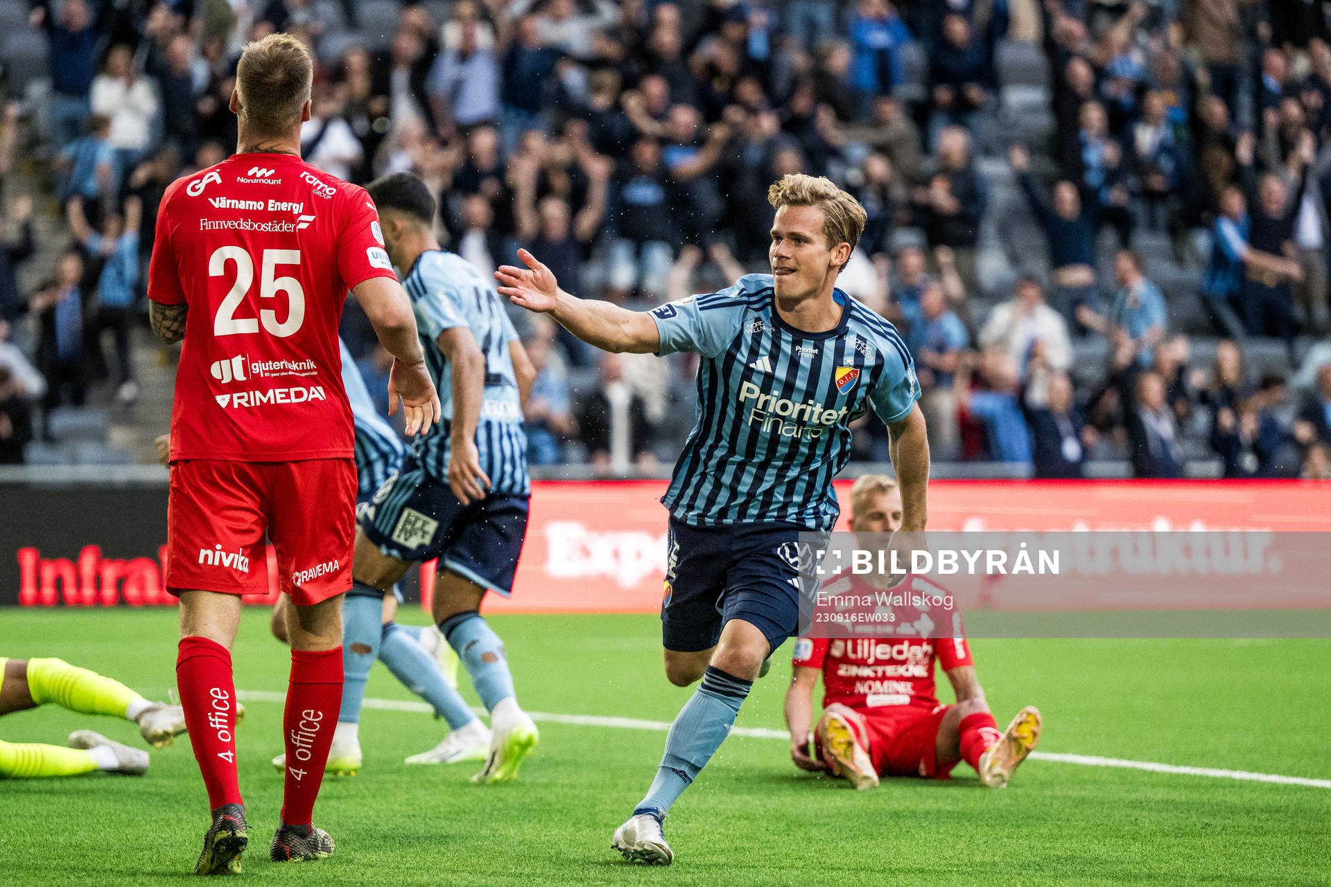 Djurgårdens Hampus Finndell jublar