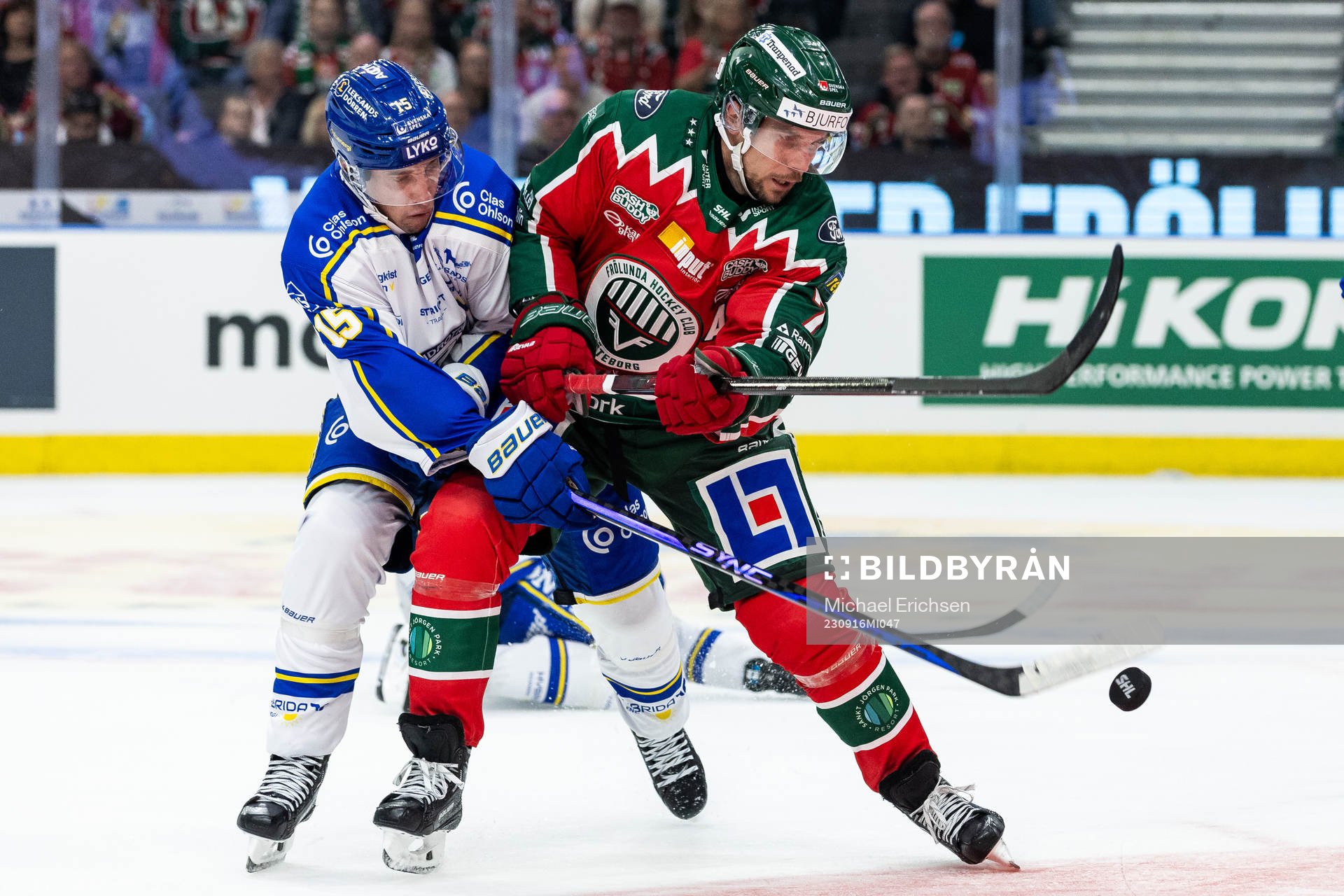 Leksands Max Veronneau och Frölundas Henrik Tömmernes