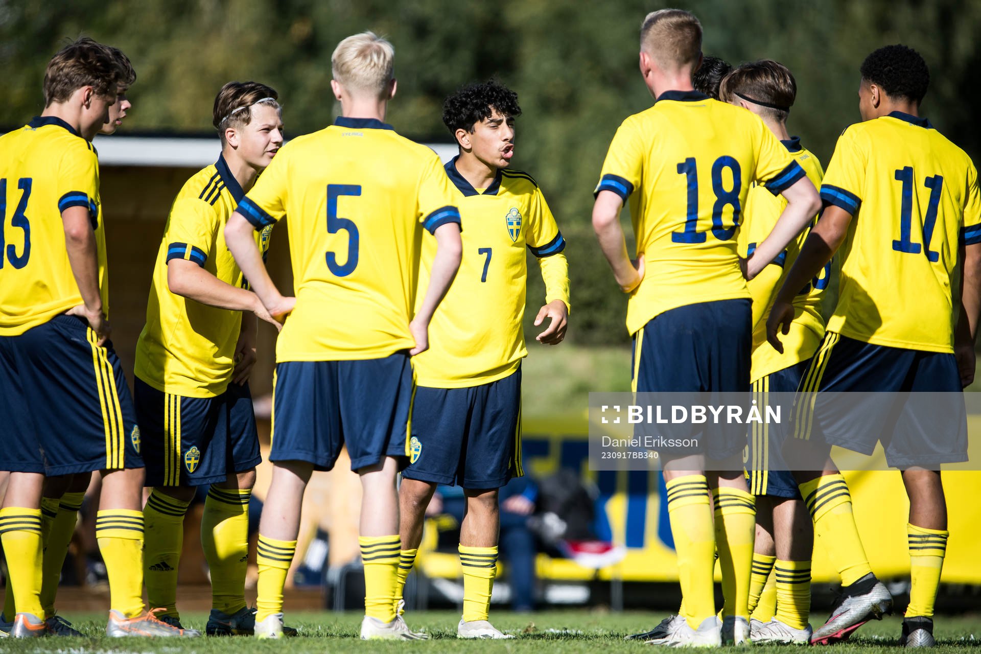 Sveriges Ahmed Saeed under träningningslandskampen i fotboll mellan Sverige och Norge den 17 september 2023 i Falun. 