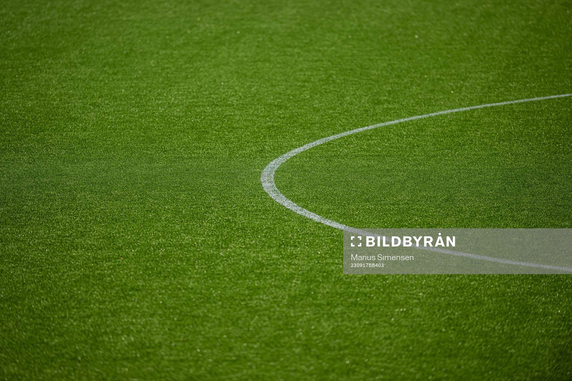 Quality of the grass at Nadderud Stadion ahead of the Eliteserien match between Stabæk and Brann on September 17, 2023 in Bekkestua.