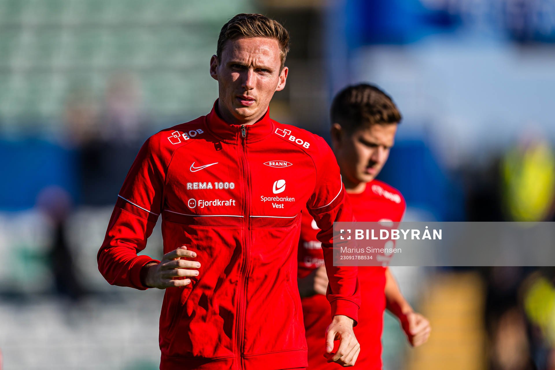 Joachim Soltvedt of Brann warms up
