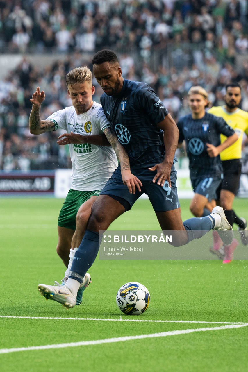 Hammarbys Fredrik Hammar och Malmö FFs Isaac Kiese Thelin