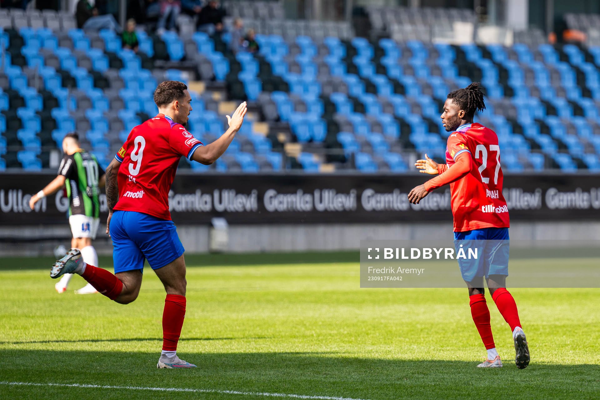 Helsingborgs Lucas Lima och Benjamin Acquah jublar