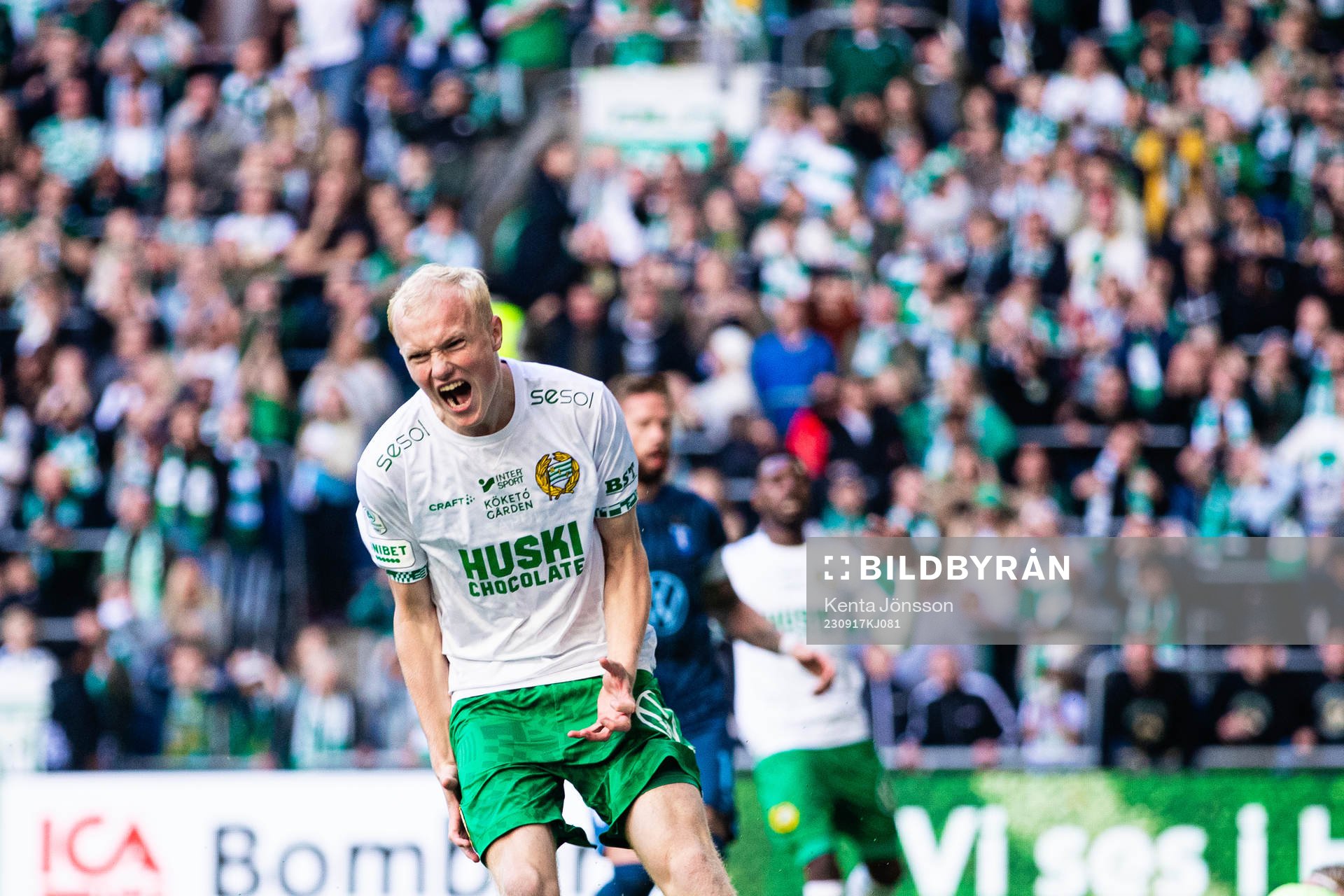 Hammarbys Marcus Rafferty reagerar