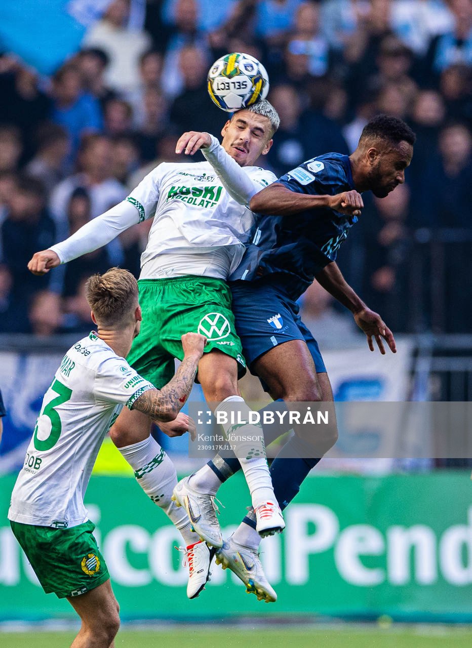 Hammarbys Edvin Kurtulus och Malmö FFs Isaac Kiese Thelin